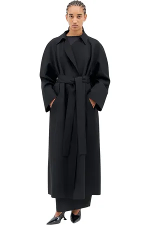 Khaite Frakke, Dame, Sort, S, Uld, Canvas Weave Classic Collar Coat
