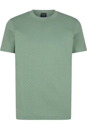 JOOP! Top, Herre, Grøn, L, Bomuld, Grøn bomuldst-shirt med vævet mønster
