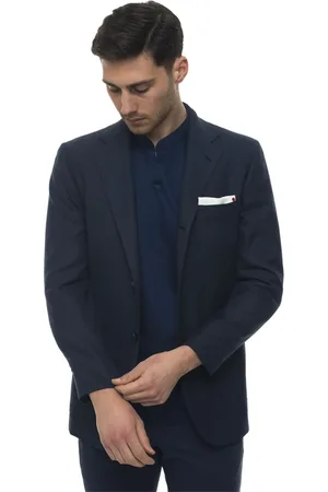 Kiton Jakkesæt, Herre, Blå, L, Håndlavet, dekonstrueret blazer med 3 knapper