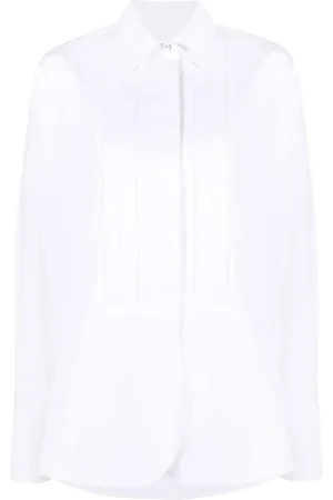 Jil Sander Bluser & Skjorter, Dame, Hvid, 2XS, Uld, Plissé Skjorte