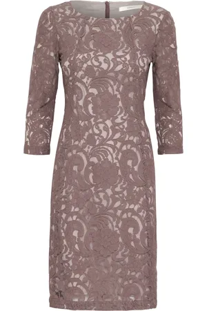 INWEAR Kjole, Dame, Grå, 2XS, Elegant Blondekjole
