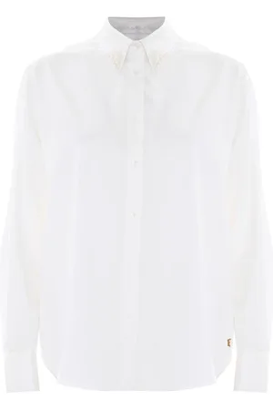 Kocca Bluser & Skjorter, Dame, Hvid, 2XL, Bomuld, Klassisk Skjorte med Krave