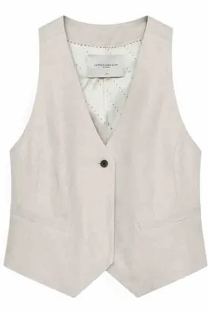 Copenhagen Muse Top, Dame, Hvid, L, Linned, Tidløs Linnedvest