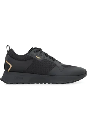 HUGO BOSS Sko, Herre, Sort, 39 EU, Polyester, Jonah Fabric Sneakers med Mesh-Indsatser