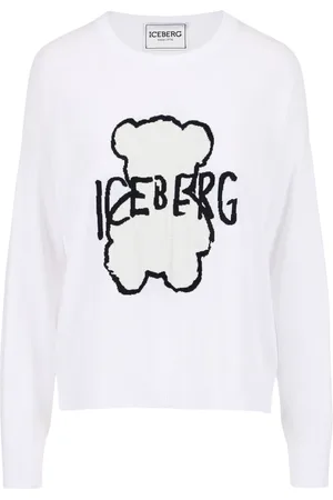Iceberg Strik, Dame, Hvid, XS, Bomuld, Hvid sweater med rund hals