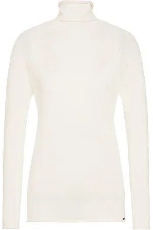 Kiton Strik, Dame, Hvid, XS, Cashmere, Cashmere Polo-neck Sweater