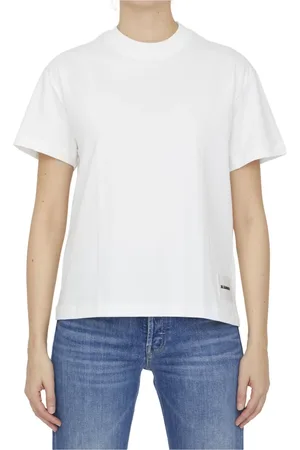 Jil Sander Top, Dame, Hvid, M, Bomuld, Crewneck T-shirt