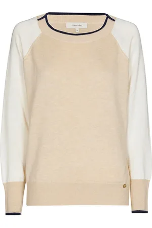 Marie Méro Strik, Dame, , XL, Uld, To-farvet fløde og sand sweater