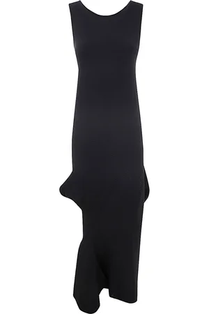 Issey Miyake Kjole, Dame, Sort, M, Nylon, Emerge Lang Kjole