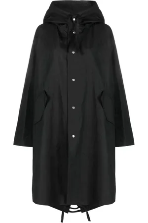 Jil Sander Frakke, Dame, Sort, S, Bomuld, Bomuldsparka med hætte og logo detalje