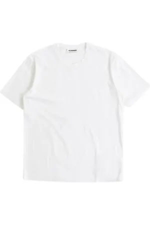 Jil Sander Top, Herre, Hvid, XL, Bomuld, Hvid Bomulds T-shirt med Rund Hals