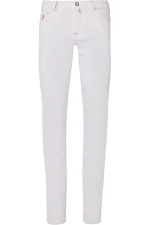 Kiton Jeans, Herre, Hvid, W35, Denim, Slim Fit Hvide Denim Jeans
