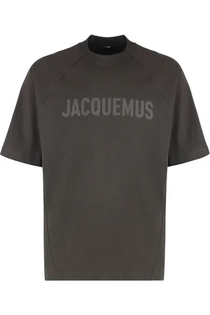 Jacquemus Top, Herre, Brun, S, Bomuld, Bomulds T-shirt med Rund Hals