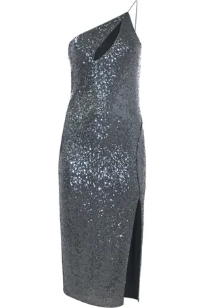 Kocca Kjole, Dame, Grå, XS, Sequined Midi Kjole med Cut-Out