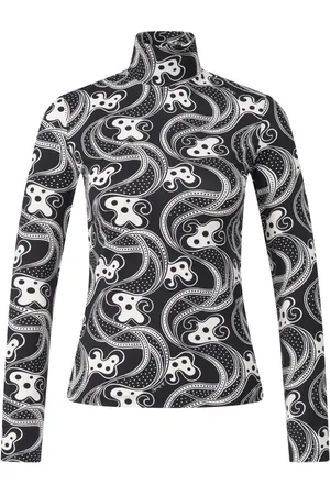 La DoubleJ Top, Dame, Sort, M, Abstract Turtleneck Langærmet Trøje