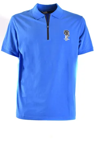 Karl Lagerfeld Top, Herre, Blå, 3XL, Bomuld, Bomulds Polo Shirt