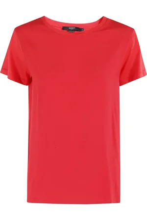 SEVENTY BY SERGIO TEGON Top, Dame, Rød, M, Bomuld, Silkeblanding Crepe T-shirt Rød Kortærmet