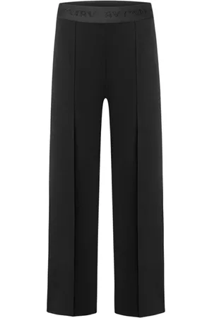 Cambio Bukser, Dame, Sort, XL, Polyester, Bred Ben Plisserede Bukser