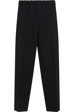 Jil Sander Bukser, Herre, Sort, L, Polyester, Bukser med elastisk talje