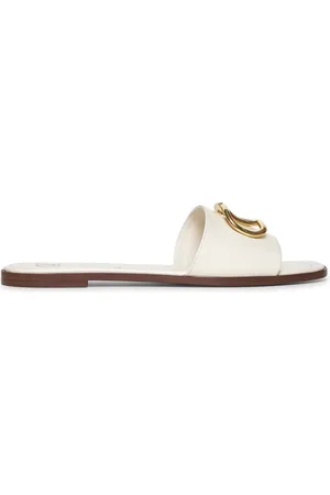 VALENTINO GARAVANI Sko, Dame, , 38 EU, Læder, Ivory Læder Slip-On Sandaler