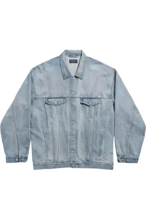 Balenciaga Jakke, Herre, Blå, XS, Denim, Oversize Denim Jakke