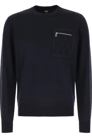 Fendi Sweathshirts & Hoodies, Herre, Blå, M, Uld, Maglieria Sweatshirt