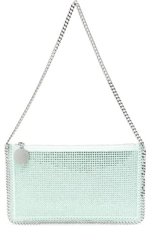 Stella McCartney Taske, Dame, Grøn, ONE SIZE, Uld, Krystalpyntet Grøn Kædehåndtaske