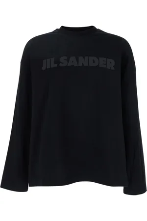 Jil Sander Top, Herre, Sort, L, Bomuld, Logo Print Bomulds T-Shirt