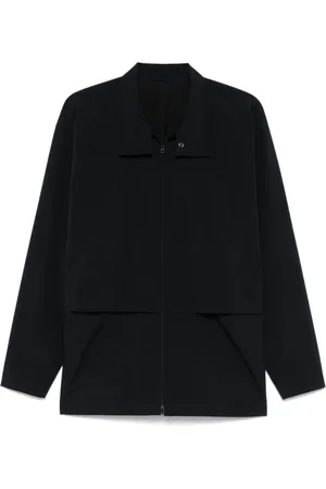 Issey Miyake Skjorte, Herre, Sort, L, Sort Zip-Front Skjorte med Slids