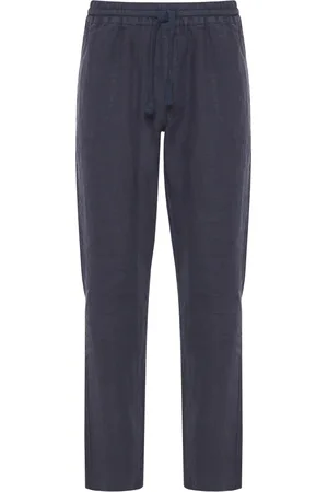 FEDELI Bukser, Herre, Blå, XL, Linned, Linnedrawstringbukser med lommer