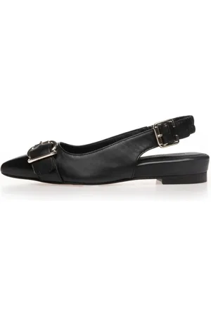 Copenhagen Shoes Sko, Dame, Sort, 40 EU, Uld, Slingback Ballerina med Dekorativ Spænde