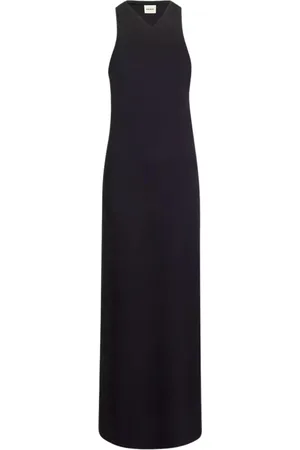 Khaite Kjole, Dame, Sort, S, Bomuld, Sort Maxi Kjole Vernetta Stil