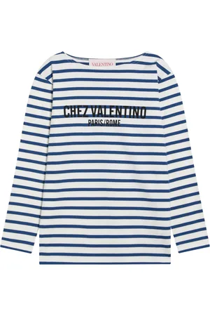 VALENTINO GARAVANI Top, Herre, Blå, M, Langærmet rund hals T-shirt