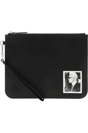 Karl Lagerfeld Tilbehør, Dame, Sort, ONE SIZE, Læder, Legend Clutch Taske