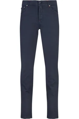 Kiton Jeans, Herre, Blå, W34, Bomuld, Slim-Fit Jeans
