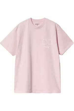 Carhartt Top, Herre, Lyserød, S, Bomuld, Grafisk Print Bomulds T-shirt Lyserød
