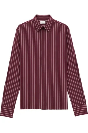 Saint Laurent Skjorte, Herre, Rød, L, Rød Button-Down Skjorte Lavet i Italien