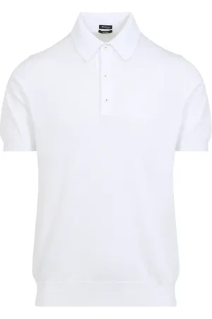 Kiton Top, Herre, Hvid, M, Bomuld, Bomulds Polo Shirt