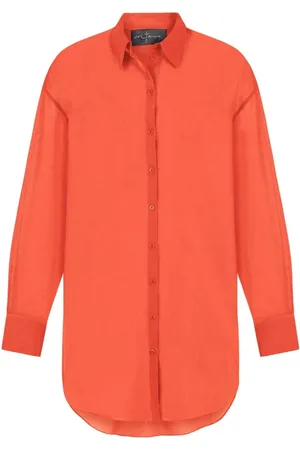 Cortana Bluser & Skjorter, Dame, Rød, 2XL, Bomuld, Matias Bomuld Voile Loose Fit Skjorte