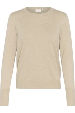 Kaffe Strik, Dame, , L, Uld, Grå Melange Strik Pullover