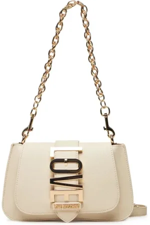 Moschino Taske, Dame, , ONE SIZE, Uld, Skuldertaske med Guld Logo Bogstaver