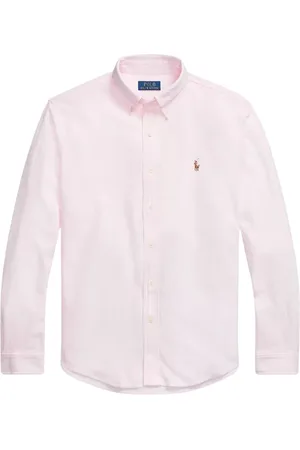 Ralph Lauren Skjorte, Herre, Lyserød, L, Bomuld, Lyserød Oxford-skjorte med logo
