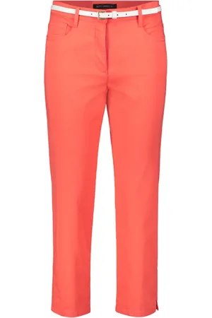 Betty Barclay Bukser, Dame, Rød, XS, Slim Fit Sommerbukser med Bælte