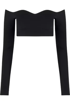 Nina Ricci Top, Dame, Sort, L, Uld, Sort Top med Sweetheart-udskæring