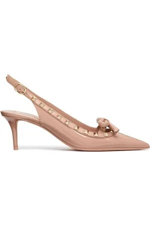 VALENTINO Sko, Dame, , 40 EU, Uld, Rockstud Bow Patent Slingback Pumps