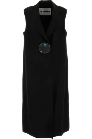 Jil Sander Jakke, Dame, Sort, S, Rayon, Trench Gilet