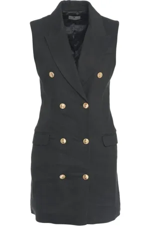 Elisabetta Franchi Kjole, Dame, Sort, M, Linned, Sort Linned Minikjole