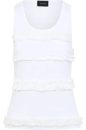 Simone Rocha Top, Dame, Hvid, XS, Bomuld, Hvid Top Slidstærk Bomuld