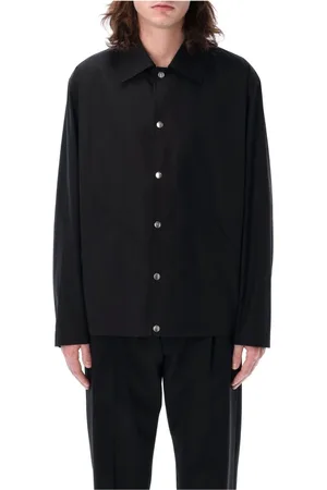 Jil Sander Skjorte, Herre, Sort, M, Bomuld, Logo Jakke