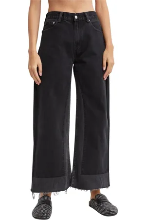 B SIDES Jeans, Dame, Sort, W27, Bomuld, Sort Reworked Vintage Culotte Jeans